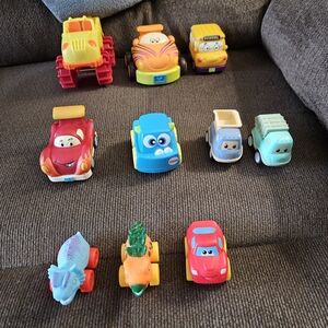 Assorted Lot Of 10 Play Vehicles Cars Trucks | B Toys Battat Fisher Price